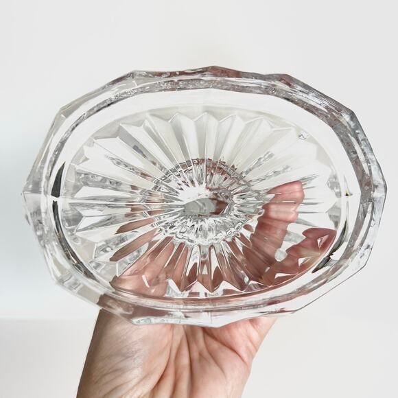 Vintage 60s Pressed Lead Crystal 3 Arm Candelabra Candle Holder West Germany - Picture 7 of 10